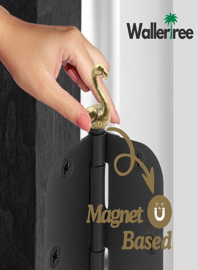 Wallertree Brass Flamingo Hinge Heads Decorative Topper Set of 3 - Magnetic Hinge Head Toppers Gift - Whimsical Animals Door Hinge Head Home Decoration - Image 2